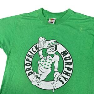 Vintage Dropkick Murphys Boston Celtics Punk Band Tee Green 90s Shirt Medium